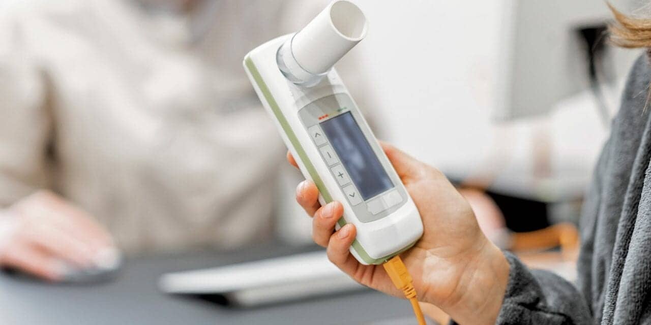 model płuc pokryty czarnymi plamami i nalotem w gabinecie lekarskim